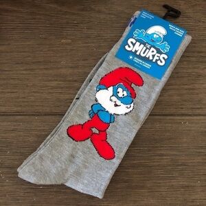The Smurfs gray Papa Smurfs crew socks man’s one size